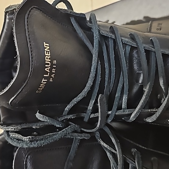 Saint Laurent Leather Trim Accent Sneakers - Picture 1 of 9